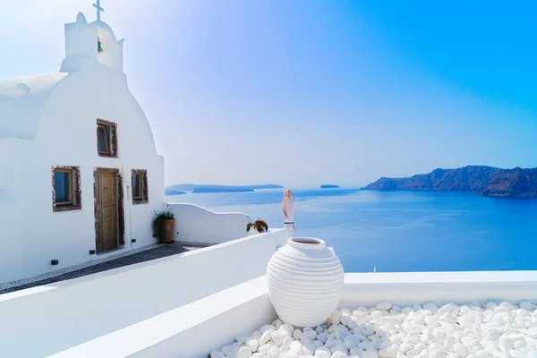 Hermosos detalles de la isla de Santorini, Grecia — Foto de Stock