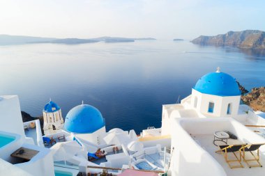 Beyaz Belfries Santorini Adası, Yunanistan