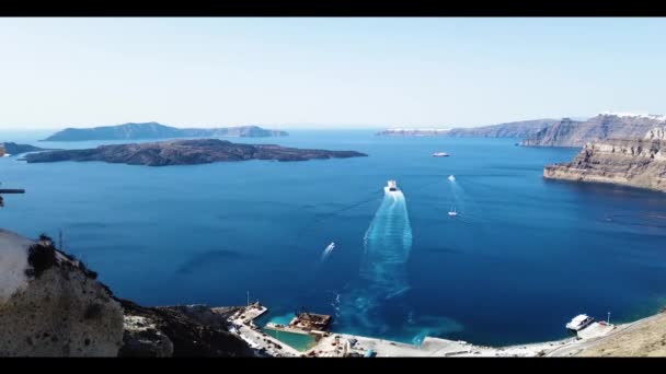 Isla de Santorini y mar de Aegan — Vídeo de stock