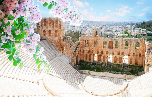 Anfiteatro Herodes Atticus de la Acrópolis, Atenas — Foto de Stock