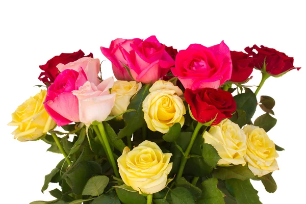 Bouquet of fresh multicolored  roses — Stock Photo, Image