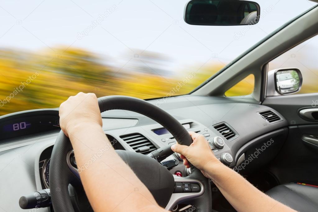 driving a car