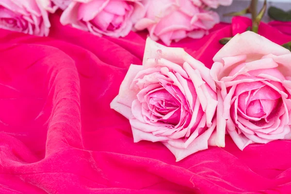 Pink  roses  on table — Stock Photo, Image