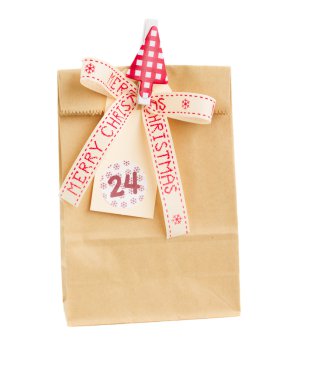 paper bag with christmas tag clipart
