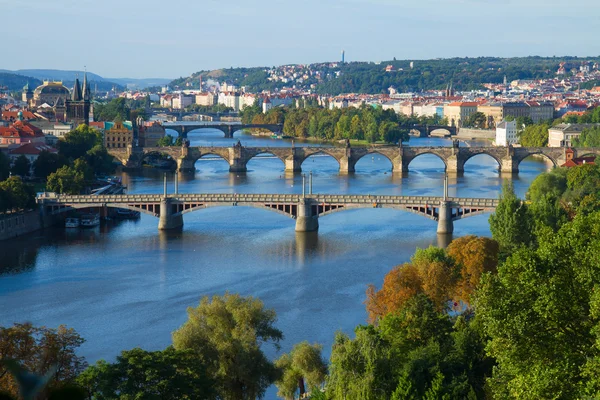 Ponti di Praga sul fiume VLtava — Foto Stock