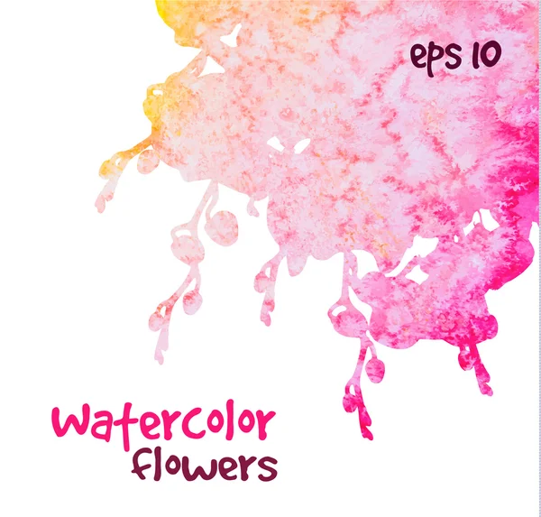 ピンクの水彩画の花 — ストックベクタ