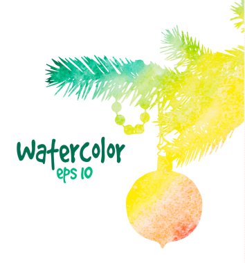 Sulu Boya Noel ağacı