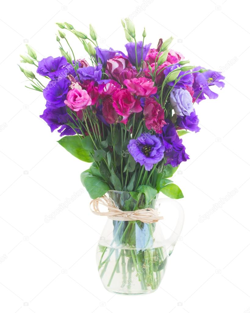 Bouquet De Fleurs Violettes Et Mauves Eustoma Photographie