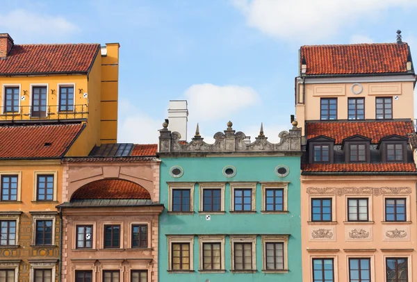 Facades of old houses, Warsaw — Stock Photo, Image