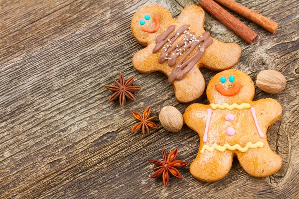 Pepparkakor män på nära håll — Stockfoto