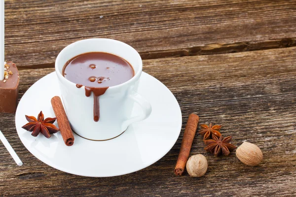 Xícara de chocolate quente — Fotografia de Stock