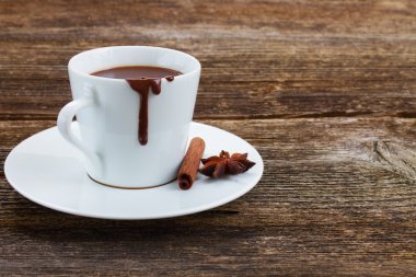 Bir fincan sıcak çikolata.