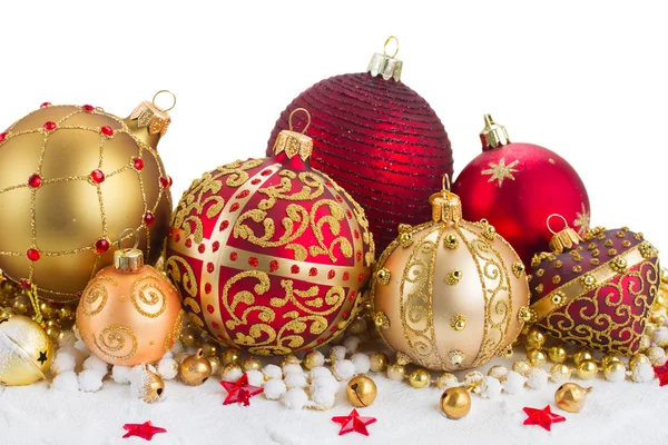 Golden christmas decorations — Stock Photo, Image