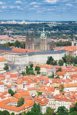 vitus Katedrali ile Prag Cityscape