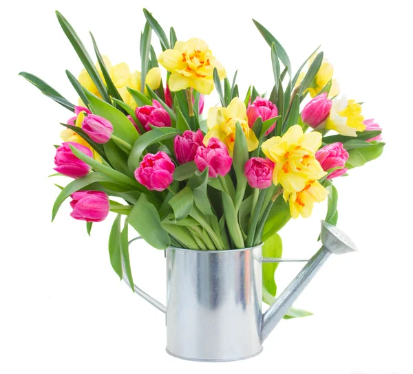 Tulpen und Narzissen in der Vase — Stockfoto