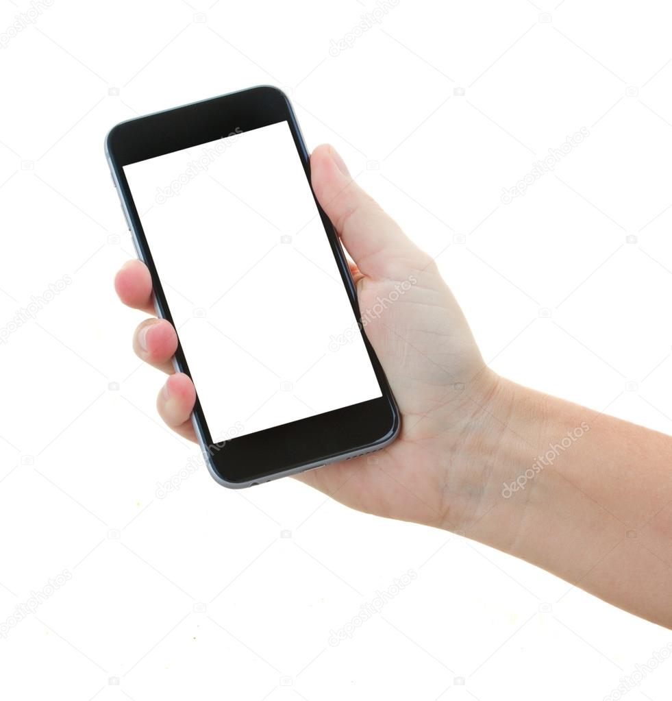 hand holding a modern smartphone