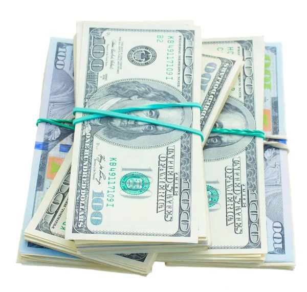 Thre piles of dollars money — Stock Photo, Image