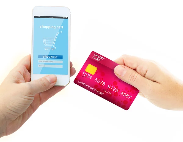 Hand holding credit card for payment — Stock Photo, Image