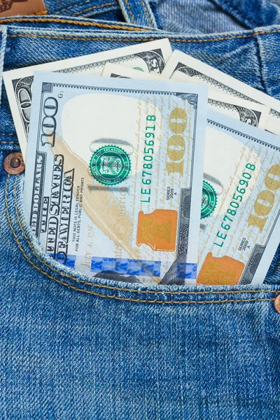 Dollar money in pocket — Stock Photo, Image