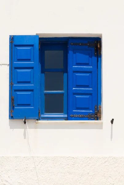 Blue window, Greece — Stock Photo, Image