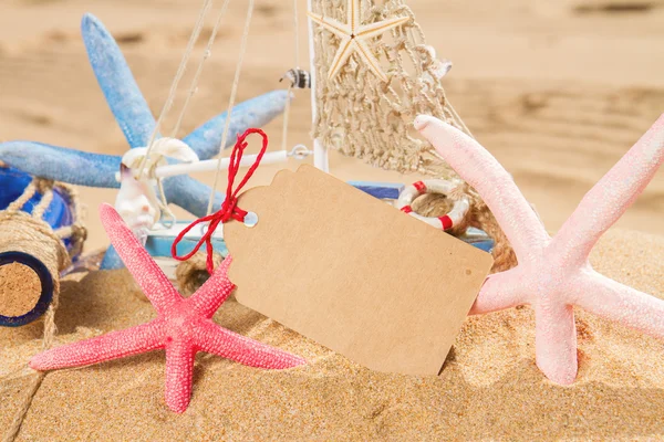 Empty postcard with starfish — Stock Photo, Image