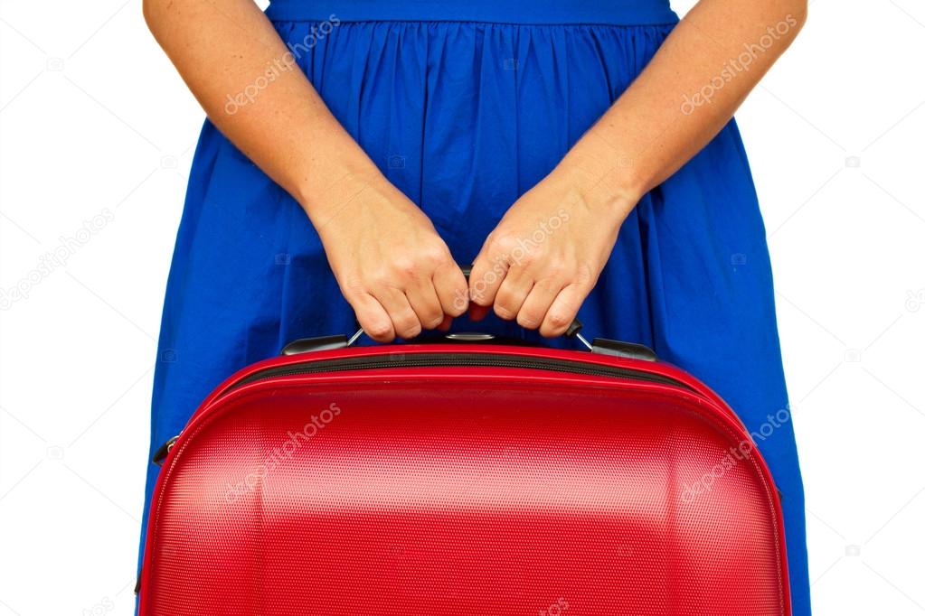 woman with suitcases