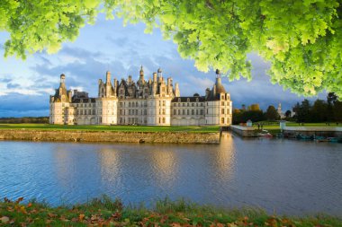 Chambord chateau at sunset, France clipart