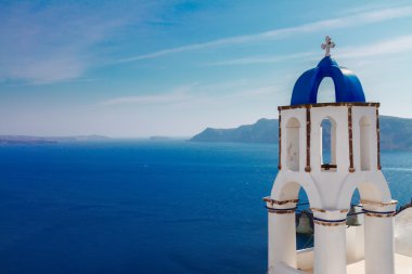 merdiven ve çan kulesi, santorini caldera View