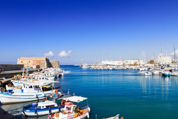 Oude haven van heraklion, Kreta, Griekenland — Stockfoto