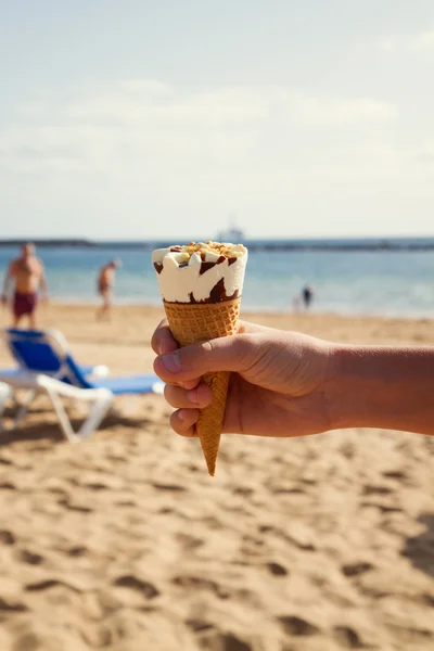 Ice cream on beach Royalty Free Stock Photos