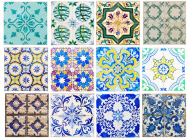 antique tiles of Portugal clipart