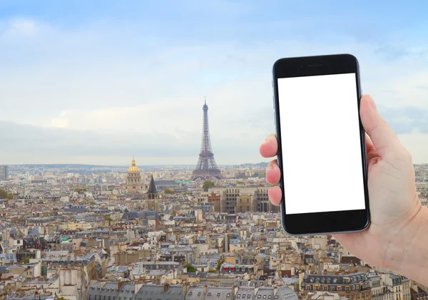 Skyline de Paris avec tour eiffel — Photo