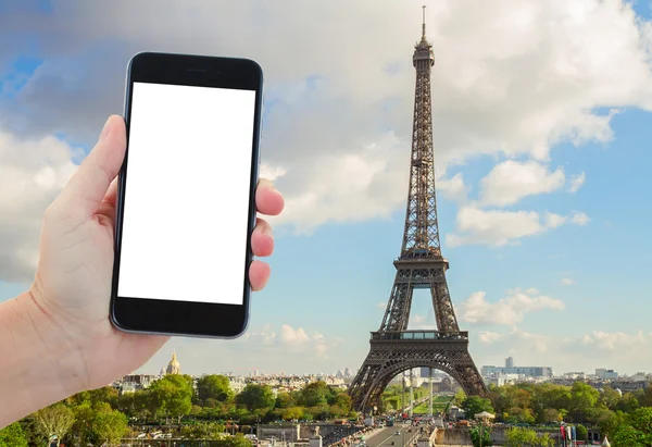 Eiffel tour a z Trocadera v Paříži — Stock fotografie