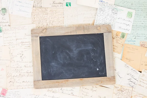 Old mail with blank blackboard — Stock Photo, Image