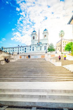 kilise, Roma, İtalya ile ünlü İspanyol Merdivenler merdivenleri