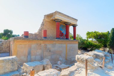 ünlüsü Knossos Sarayı Girit, Yunanistan, antik ruines'den deatil