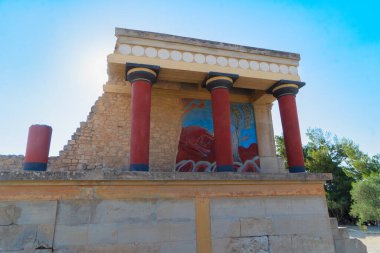 ünlüsü Knossos Sarayı Girit, Yunanistan, antik ruines'den deatil