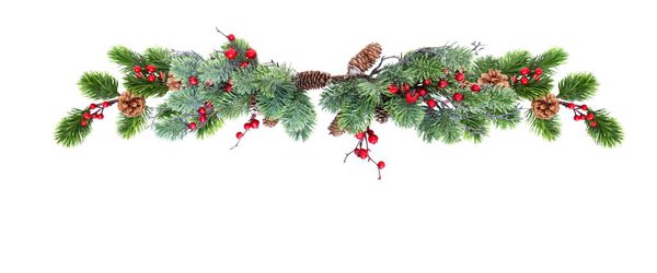 CHristmas garland isolated on white background.