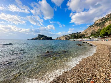 Taormina plajı, Sicilya, İtalya