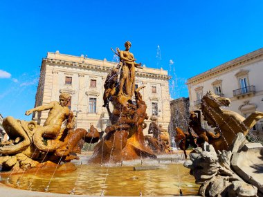 Syracuse eski ortaçağ kasaba sokağı, Sicilya İtalya