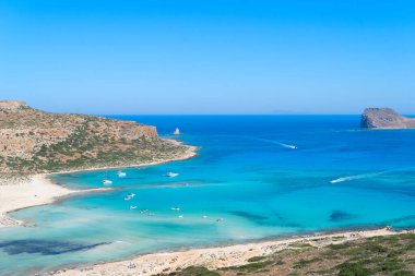 Balos sahilinin güzel doğası, Girit Yunanistan, ahenkli