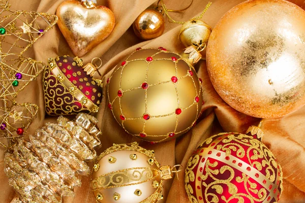 Golden christmas ball — Stock Photo, Image