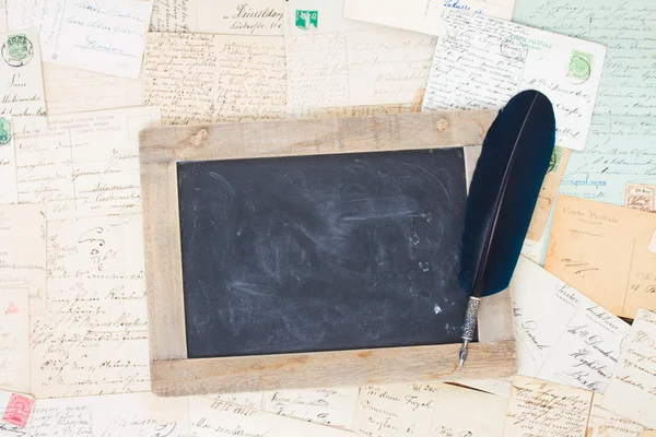 Old mail with blank blackboard — Stock Photo, Image