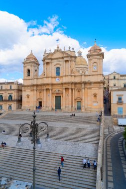 Eski bir ortaçağ kasabası, Sicilya, İtalya.