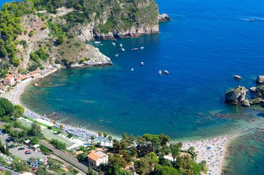 Taormina plajı, Sicilya, İtalya