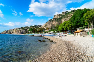 Taormina plajı, Sicilya, İtalya