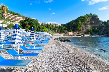 Taormina plajı, Sicilya, İtalya