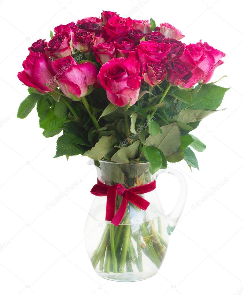 Border of red and pink roses