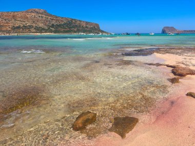 Balos sahilinin güzel doğası, Girit Yunanistan, ahenkli