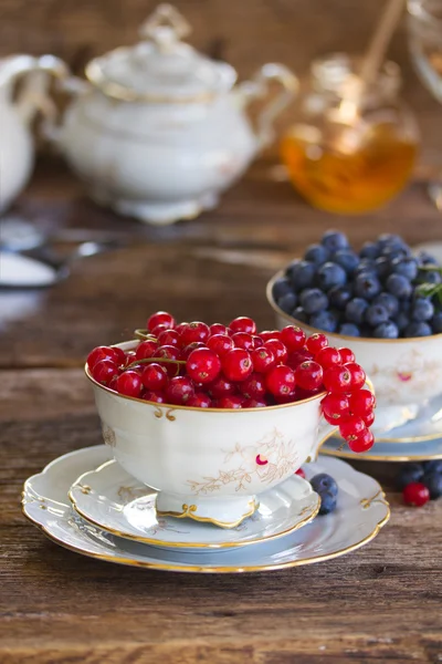 Red currant  in cup — Stock Photo, Image